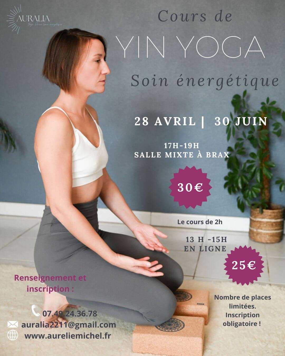 Atelier Yin Yoga et Soin énergétique - www.aureliemichel.fr